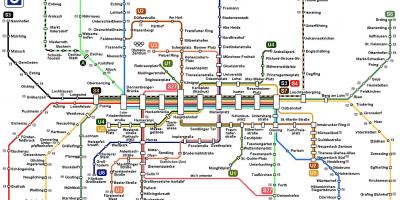 Metroa mapa munich, alemania