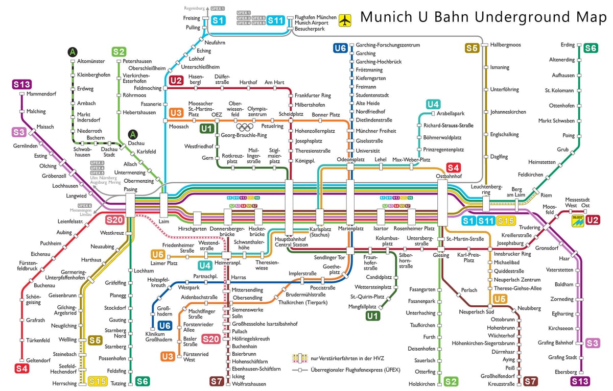 u-bahn munchen mapa