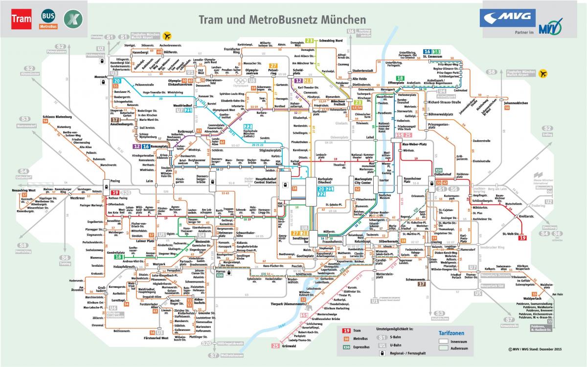 Mapa munich autobusa