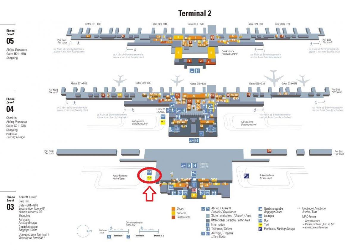 Mapa munich terminal 2 