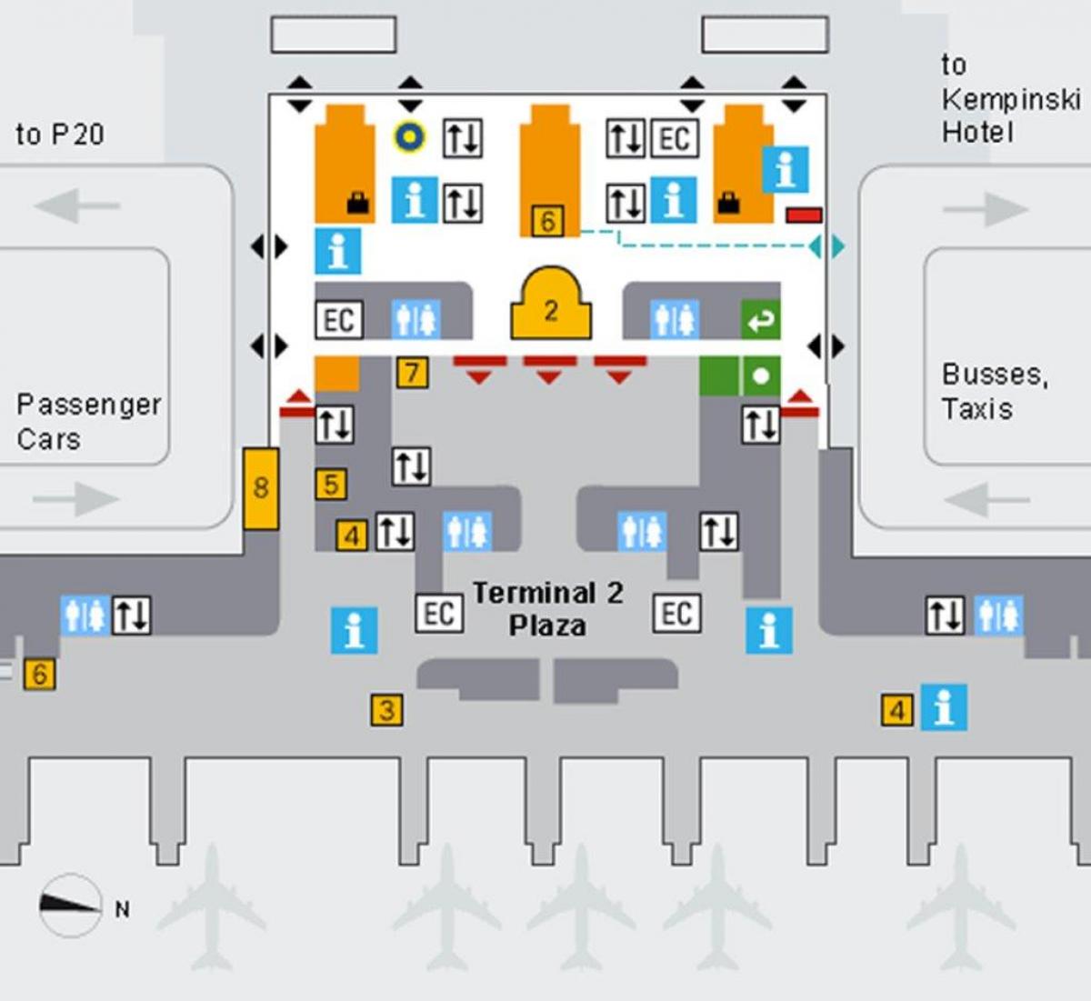 Mapa municheko aireportuan helduera