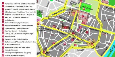 Munich interes-puntu mapa